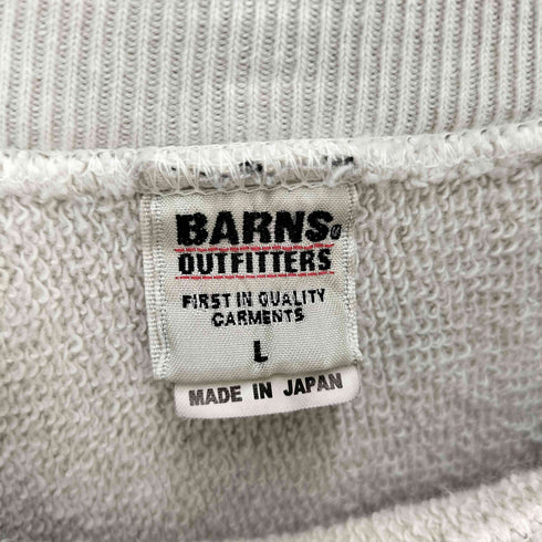 バーンズ アウト フィッターズ BARNS OUT FITTERS 日本製 VINEYARD ピグメント 加工 アーチロゴ ラバー プリント クルーネック サイドパネル スウェット メンズ JPN:L