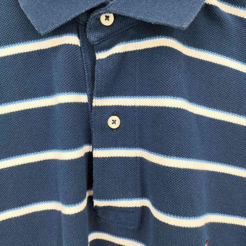 トミーヒルフィガー TOMMY HILFIGER ロゴ刺繍 ボーダーポロシャツ メンズ import:XL