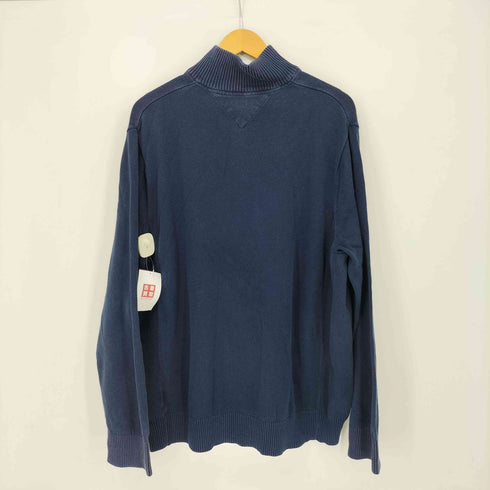 トミーヒルフィガー TOMMY HILFIGER ロゴ刺繍 ハーフジップ コットンニット メンズ import:XXL