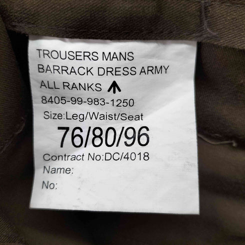 ブリティッシュアーミー BRITISH ARMY ALL RANKS BARRACK DRESS イギリス軍 スラックス メンズ