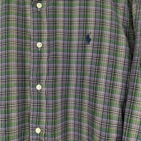 ラルフローレン RALPH LAUREN SLIM FIT チェック L/S ボタンダウンシャツ メンズ JPN:L
