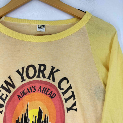 ラッセルアスレチック RUSSELL ATHLETIC 70S フロントプリント ラグラン Tシャツ メンズ JPN:L