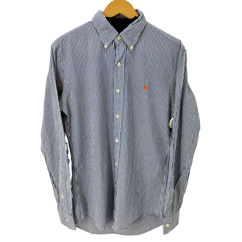 ラルフローレン RALPH LAUREN CUSTOM FIT スモールポニー刺繍 BD L/S ストライプシャツ メンズ import:M