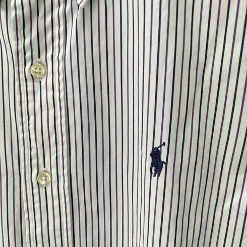 ラルフローレン RALPH LAUREN CUSTOM FIT スモールポニー刺繍 BD L/S ストライプシャツ メンズ import:M