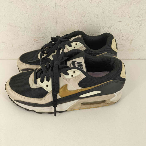 ナイキ NIKE Air Max 90 Black Metallic Gold Summit White ローカットスニーカー レディース JPN:23