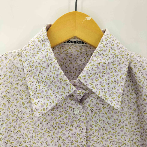 ミキオサカベ MIKIOSAKABE 花柄 切替 シャツ パワーショルダー レディース FREE