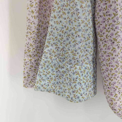 ミキオサカベ MIKIOSAKABE 花柄 切替 シャツ パワーショルダー レディース FREE