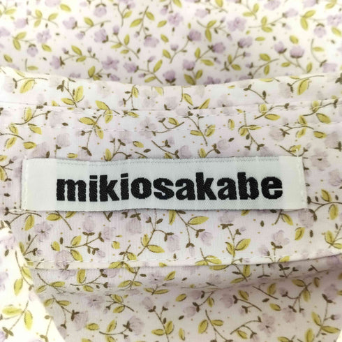 ミキオサカベ MIKIOSAKABE 花柄 切替 シャツ パワーショルダー レディース FREE