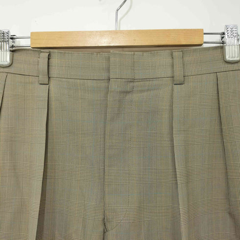 ジェイプレス J.PRESS NEW ENGLAND MODEL グレンチェック 2タック ウールスラックス メンズ 79