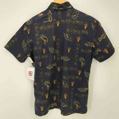 Hantoh-MIN 民族柄 S/S アロハシャツ ウッドボタン メンズ JPN:M