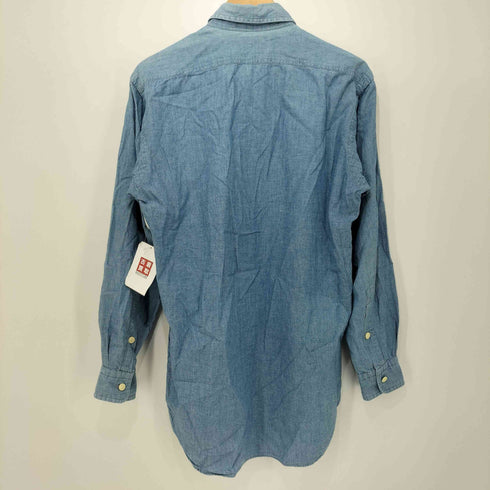 ポロバイラルフローレン Polo by RALPH LAUREN ポニー無し 猫目ボタン フロントポケット L/S シャツ メンズ import:M