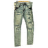 SMOKE RISE スモークライズ スリムフィット ダメージ クラッシュ スキニー ウォッシュドデニムパンツ メンズ US:30-31