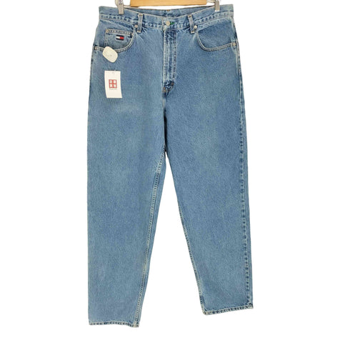 トミーヒルフィガー TOMMY HILFIGER USA製 ジッパーフライ テーパードバギーデニムパンツ メンズ 36×34