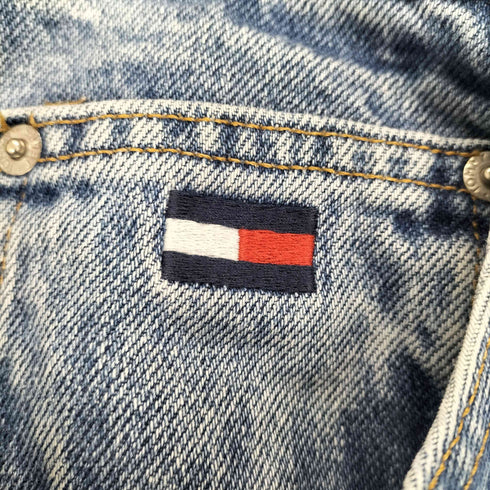 トミーヒルフィガー TOMMY HILFIGER USA製 ジッパーフライ テーパードバギーデニムパンツ メンズ 36×34