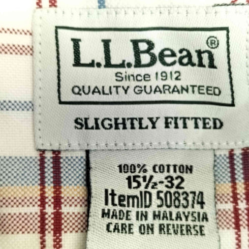 エルエルビーン L.L.Bean SLIGHTLY FITTED チェック ボタンダウンシャツ メンズ 32