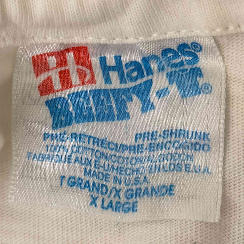 ヘインズ Hanes 90S USA製 シングルステッチ プリントクルーネックTシャツ メンズ import:XL