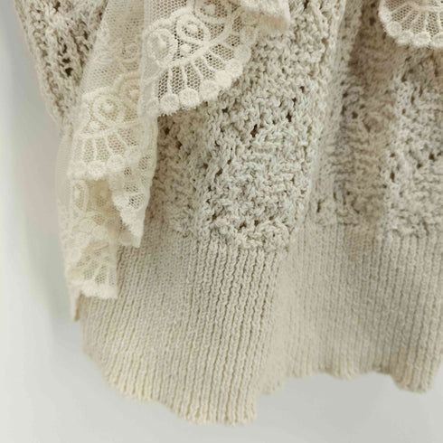 ザラ ZARA フリル付きニットトップス レディース import:M