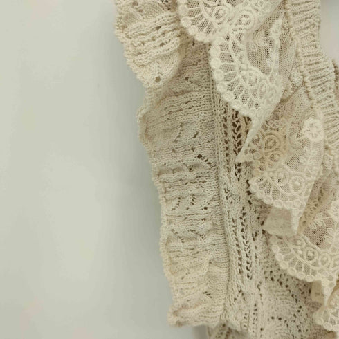 ザラ ZARA フリル付きニットトップス レディース import:M