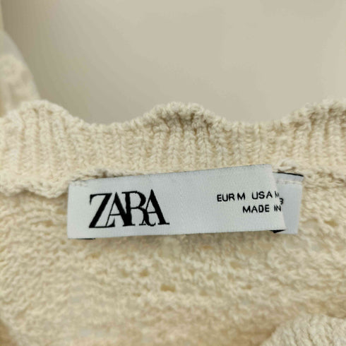 ザラ ZARA フリル付きニットトップス レディース import:M