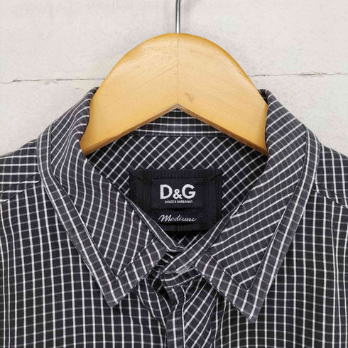 ディーアンドジードルチェアンドガッバーナ D&G DOLCE&GABBANA 比翼チェックシャツ メンズ 48