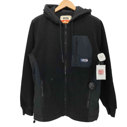 ディーゼル DIESEL SUCCESSFUL CLIMBING 1978 ナイロン切替 ジップアップ フリースパーカー メンズ import:S
