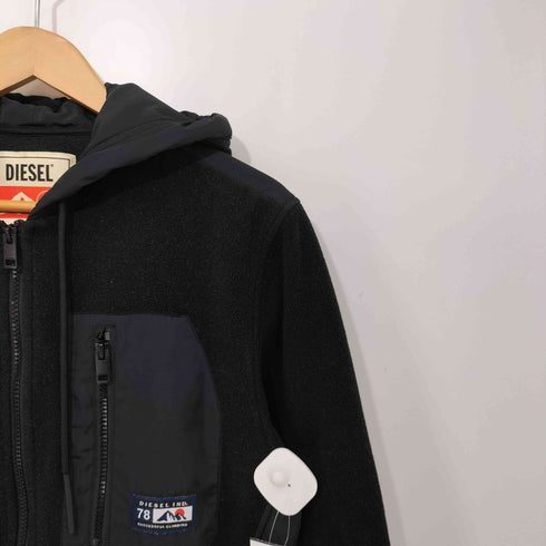 ディーゼル DIESEL SUCCESSFUL CLIMBING 1978 ナイロン切替 ジップアップ フリースパーカー メンズ import:S