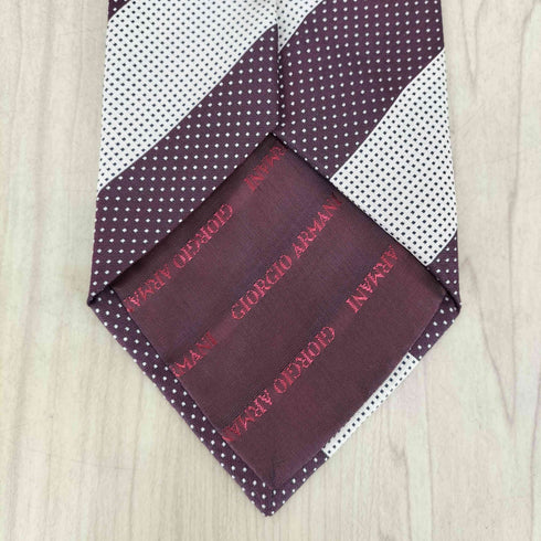 ジョルジオアルマーニ Giorgio Armani ストライプ×ドット ネクタイ メンズ