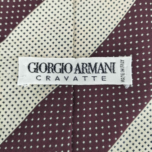 ジョルジオアルマーニ Giorgio Armani ストライプ×ドット ネクタイ メンズ