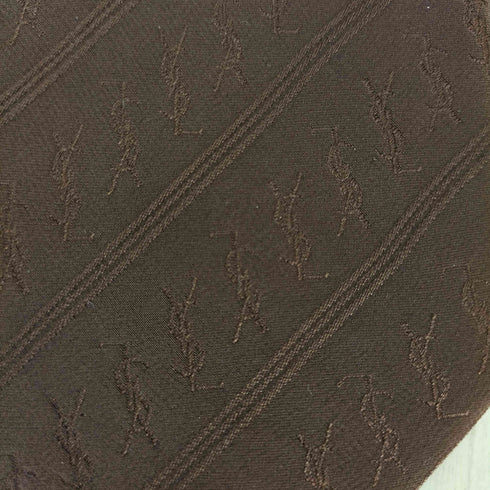 イヴサンローラン Yves Saint Laurent ロゴ総柄シルクネクタイ MADE IN JAPAN メンズ