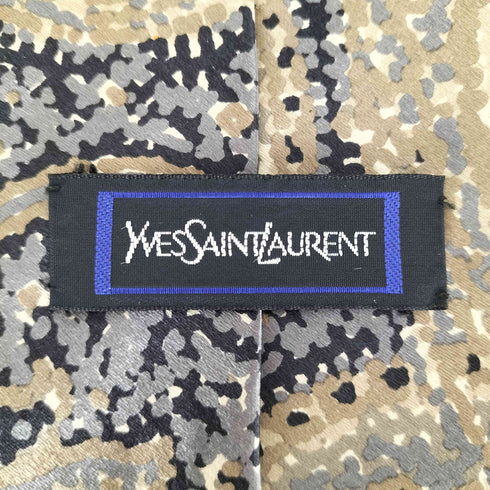 イヴサンローラン Yves Saint Laurent ドットペイズリー柄シルクネクタイ メンズ