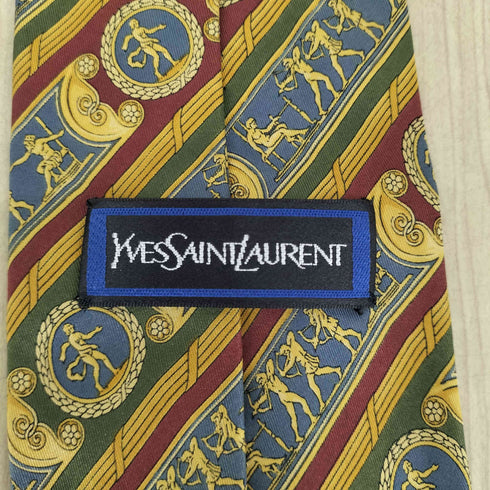 イヴサンローラン Yves Saint Laurent 絵画デザインシルクネクタイ メンズ
