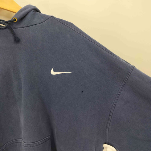 ナイキ NIKE 90S USA製 白タグ スウッシュロゴ 刺繍 プルオーバー パーカー メンズ import:L