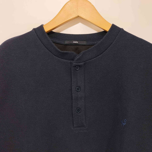 シップス SHIPS ワンポイントロゴ バーズアイ ヘンリーネック L/S Tシャツ メンズ JPN:M