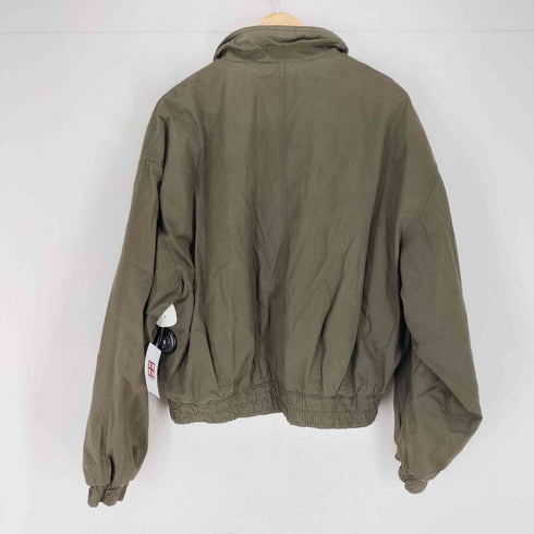 ギャップ Gap 80~90S 襟レザー切替オイルドコットンジップアップブルゾン メンズ L