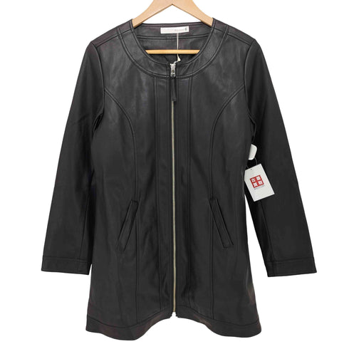 boujeloud フェイクレザー ノーカラー ハーフ コート レディース JPN:38