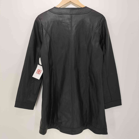 boujeloud フェイクレザー ノーカラー ハーフ コート レディース JPN:38