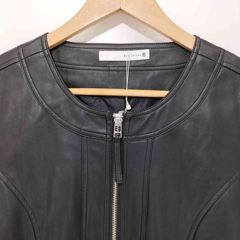 boujeloud フェイクレザー ノーカラー ハーフ コート レディース JPN:38