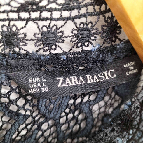 ザラ ZARA 総柄 フラワーレース ワンピース レディース L