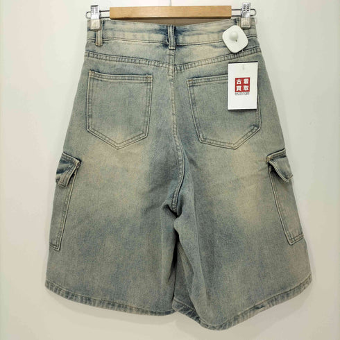 8 CONCEPT ワイドフレア イージー カーゴ ショートデニムパンツ レディース