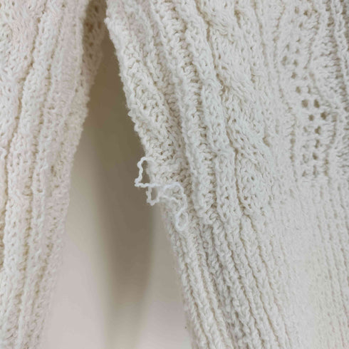 ザラ ZARA 花刺繍透かし L/S ニット プルオーバー レディース import:M