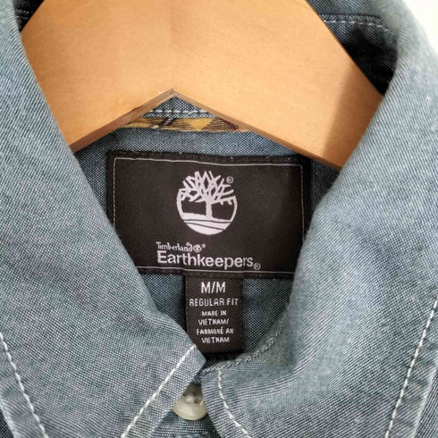 ティンバーランド Timberland Earthkeepers ロゴ刺繍 レギュラーカラーシャツ メンズ import:M