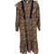 ヌキテパ NE QUITTEZ PAS 23AW COTTON LUREX STRIPE FLOWER PRINT FRILL DRESS レディース JPN:S