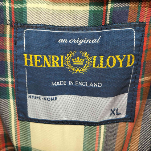 HENRI-LLOYD 90S 英国製 裏地チェック コーデュロイ 切替 オイルドジャケット メンズ import:L