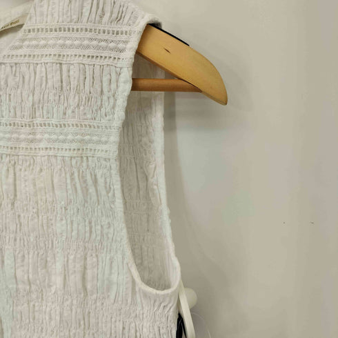 ヌキテパ NE QUITTEZ PAS 24SS Cotton Dobby Sleeveless Shirring Top レディース