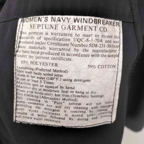 ユーエスネイビー U.S.NAVY 70-80s IDEALジップ NEPTUNE GARMENT社 エポレット ウィンドブレーカー ジャケット メンズ LONG 16