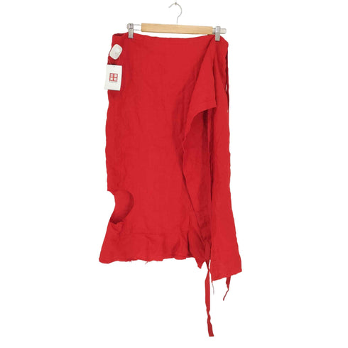コムデギャルソン COMME des GARCONS 02SS 製品染めリネンラップスカート レディース