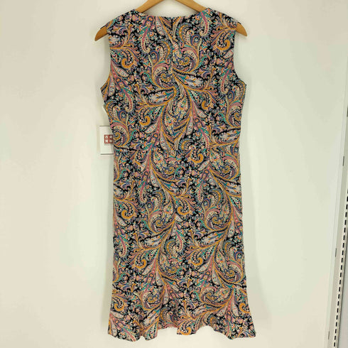 タルボット TALBOTS ペイズリー柄 総柄 マルチカラーノースリーブ ワンピース レディース US:6
