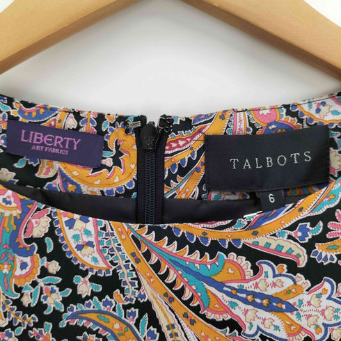 タルボット TALBOTS ペイズリー柄 総柄 マルチカラーノースリーブ ワンピース レディース US:6