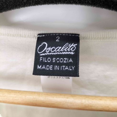 Oscalito イタリア製 七分丈ネックデザインTシャツ レディース JPN:2