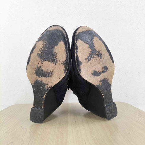 バレンシアガ BALENCIAGA メダリオンデザインウェッジソールスウェードブーティ レディース 37